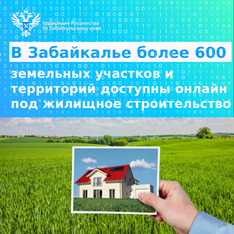 В Забайкалье более 600 земельных участков и территорий включены в онлайн-сервис «Земля для стройки»
