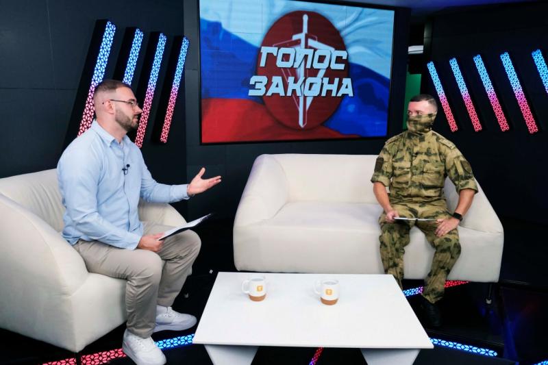 Офицер Росгвардии выступил в эфире телепрограммы в Херсонской области
