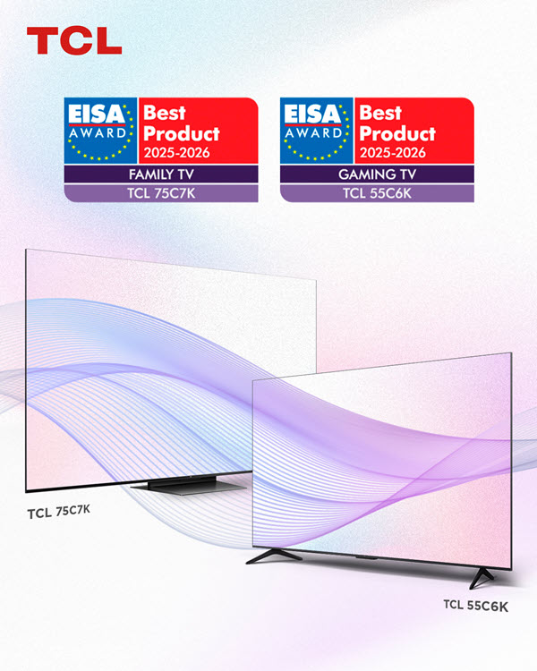 TCL завоевал пять премий EISA Awards 2025–2026, подтверждая лидерство в технологиях QD-Mini LED и больших экранах